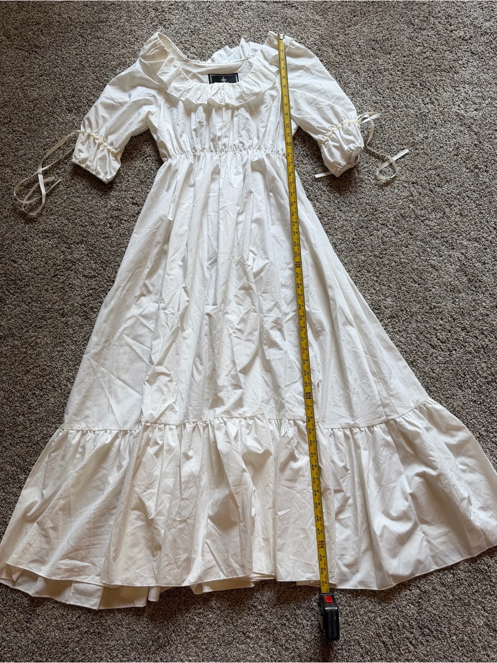 Womens White Fanplusfriend Garden Medieval Maxi Dress Ren Faire Renaissance Sz S - Picture 4 of 10